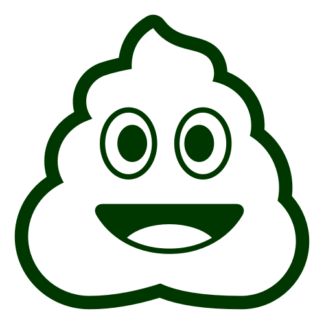 Pile Of Poo Emoji Decal (Dark Green)